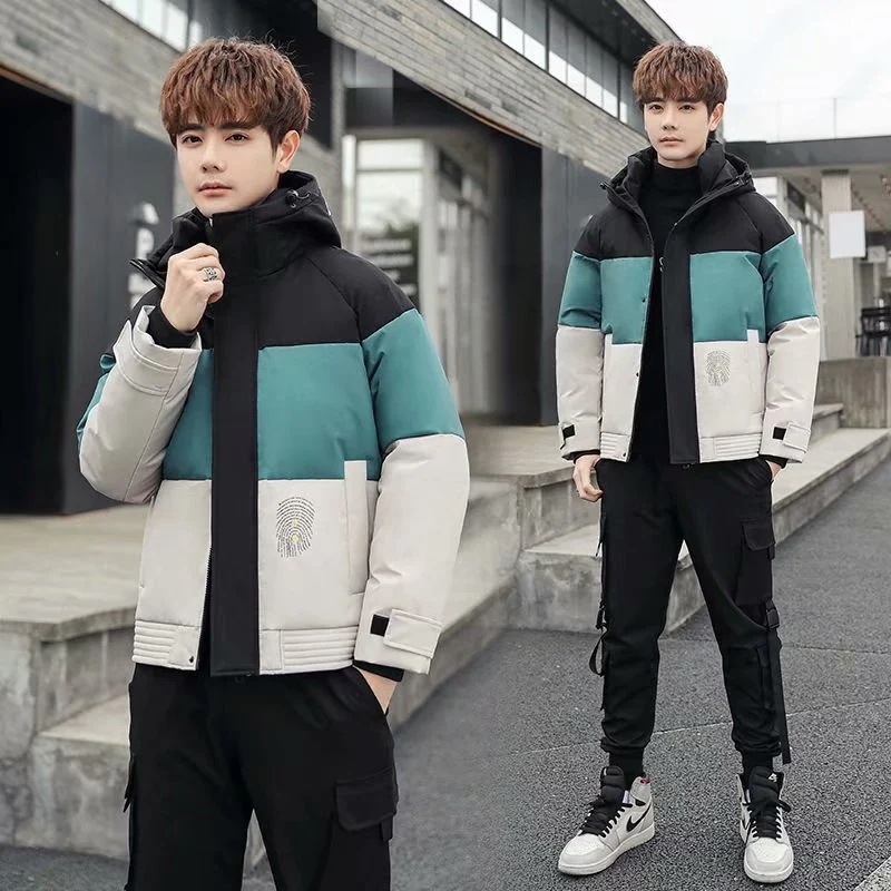 メンズファッション 今年のダウンジャケット 冬アウター ティーンエイジャーダウンジャケット冬のメンズトレンド学生ショート冬のダックダウンハンサムジャケット