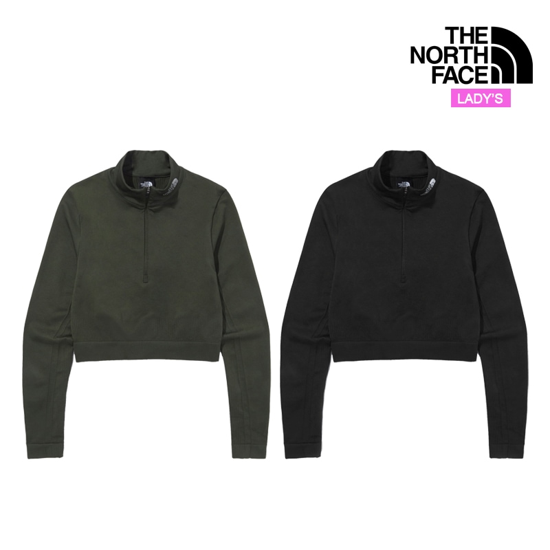 レディース モーション ハーフ ジップ NU9LQ30 女性用 トップス ロンT カットソー 長袖 スリム ストレッチ シームレス ヨガウェア 楽チン 柔らかさ