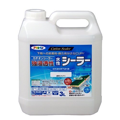 （まとめ買い）強浸透性水性シーラー 透明（クリヤ） 3L [x3]