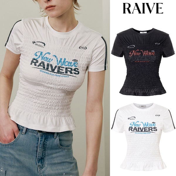 スモーキング レタリング グラフィック 半袖 Tシャツ_2色