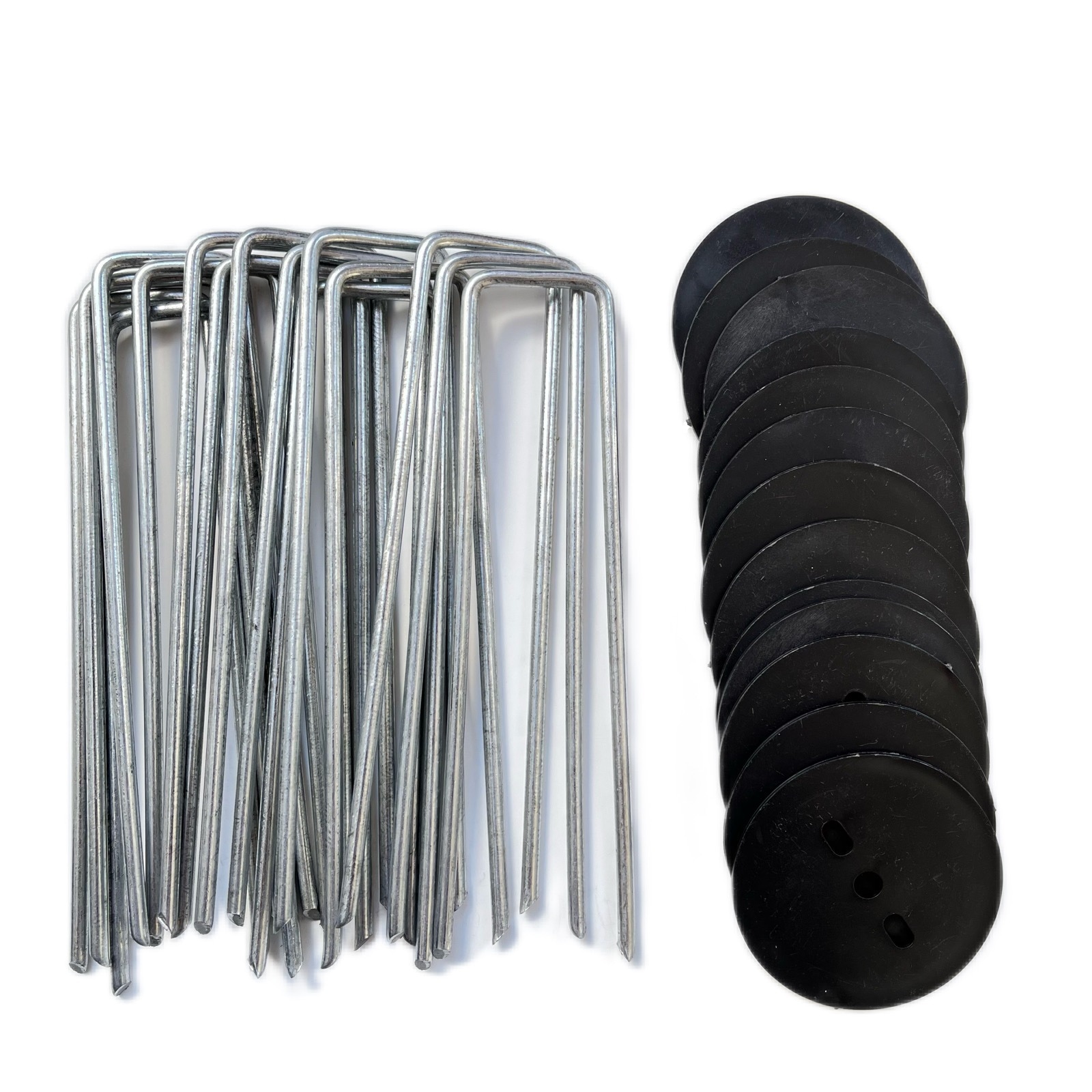 U字ピン 押さえパット付き【15cm 500本】 スチール製 4mm径 極太 強力ピン 人工芝 防草シート 農業ビニール 等 固定 防草シート ピン 杭 雑草シート Uピン シート押さえ