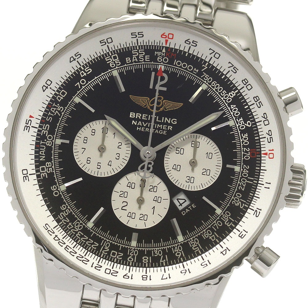 ブライトリング BREITLING A35340 ナビタイマー ヘリテージ クロノグラフ 自動巻き メンズ 良品 箱付き_838172【中古】