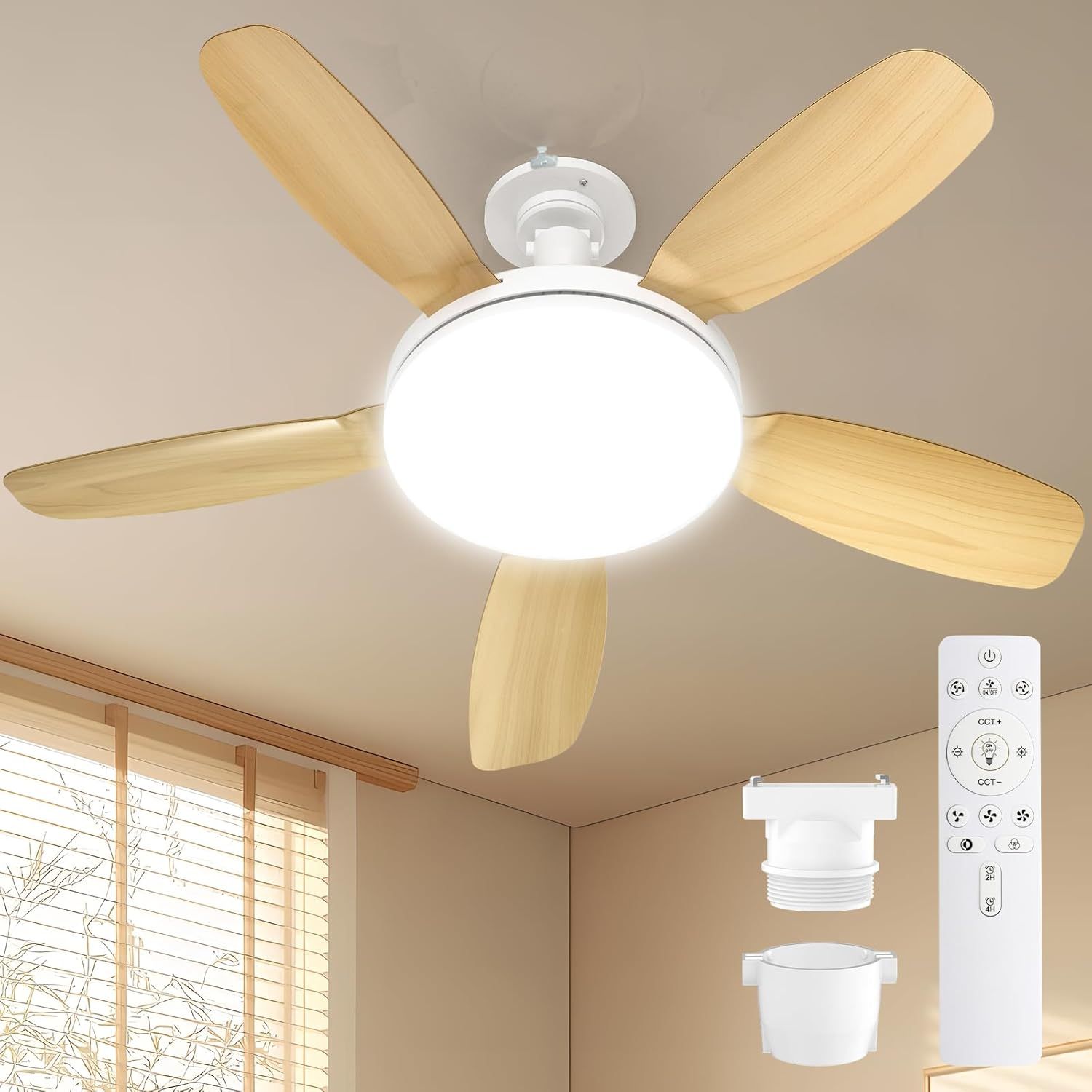 シーリングファンライト LED【大風量大光量】ファン付き照明 シーリングファン E26 扇風機 44W 5000lm 天井ライト 照明器具 省エネ 正逆回転切り替え 無階段調光調色 3階段風量調整