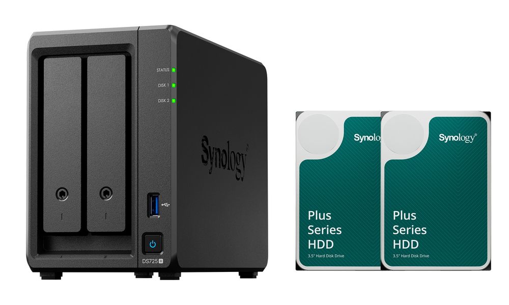 Synologyシノロジー DiskStation DS725+ +HAT3300-2TB 2個 DS725HAT33002TB2