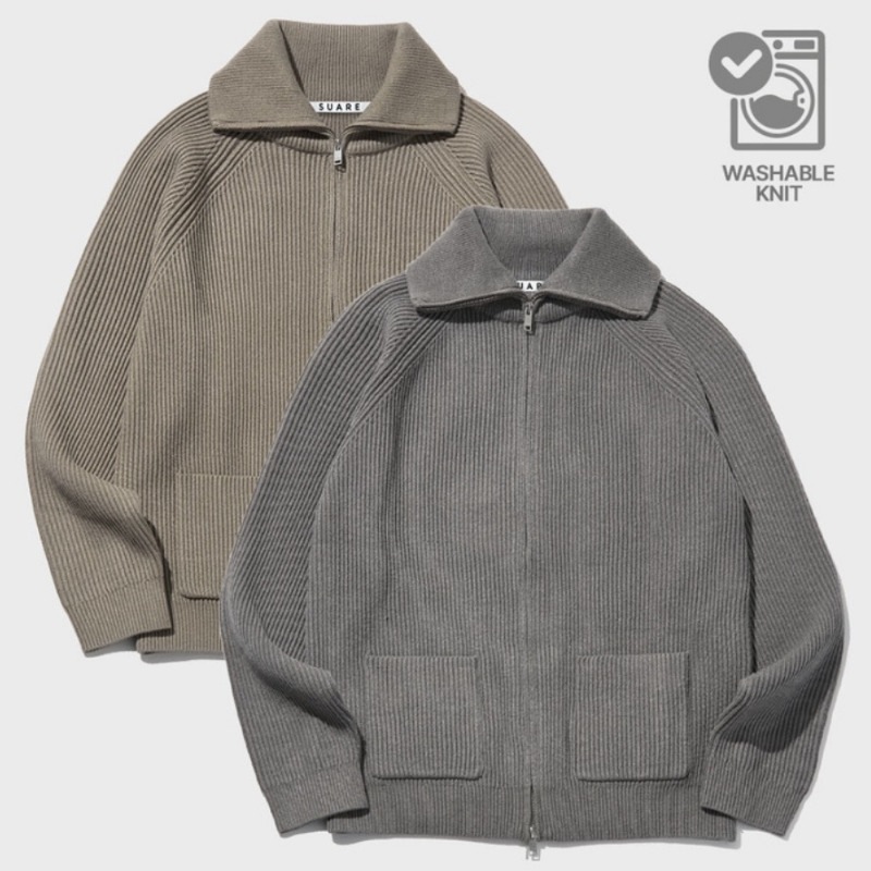 SUARE / OVER NECK ZIP UP KNIT 4color / ニットジップアップ