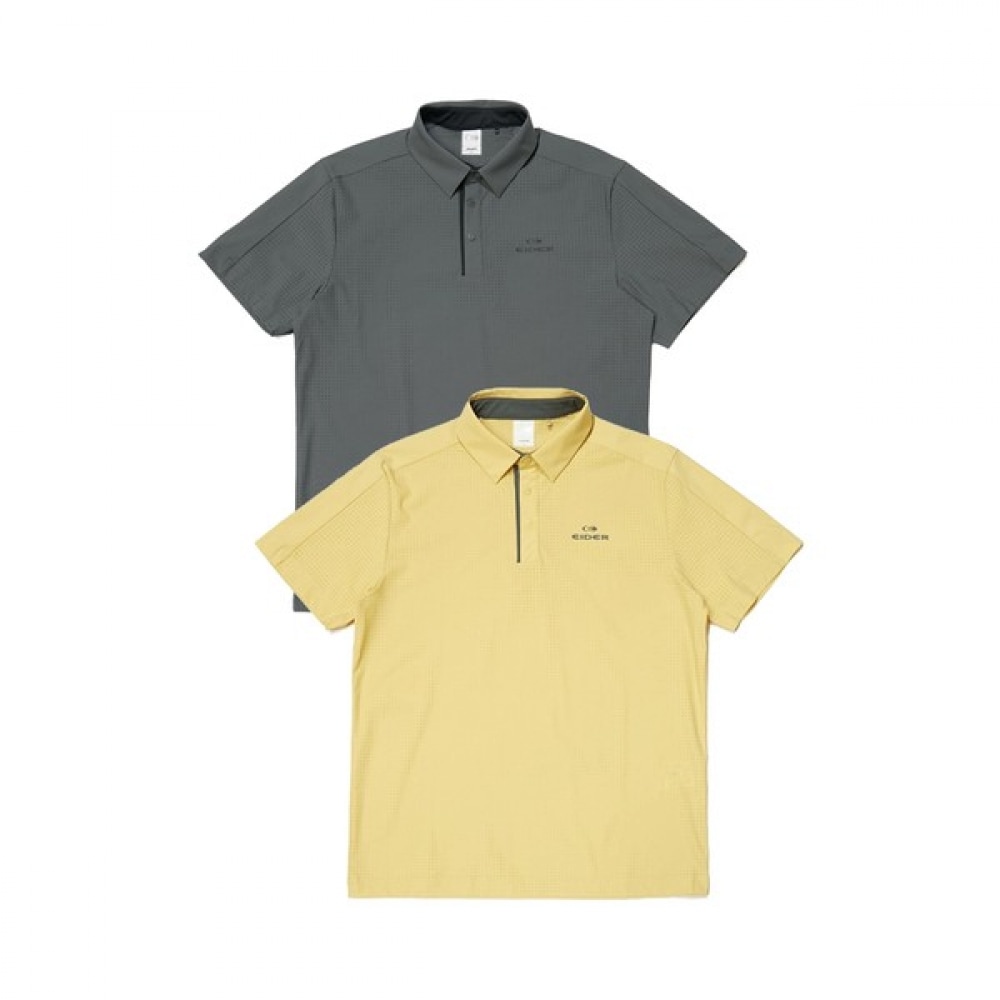 [アイダー] メンズエッセンシャルパンチング半袖ポロ Tシャツ_DMM24211