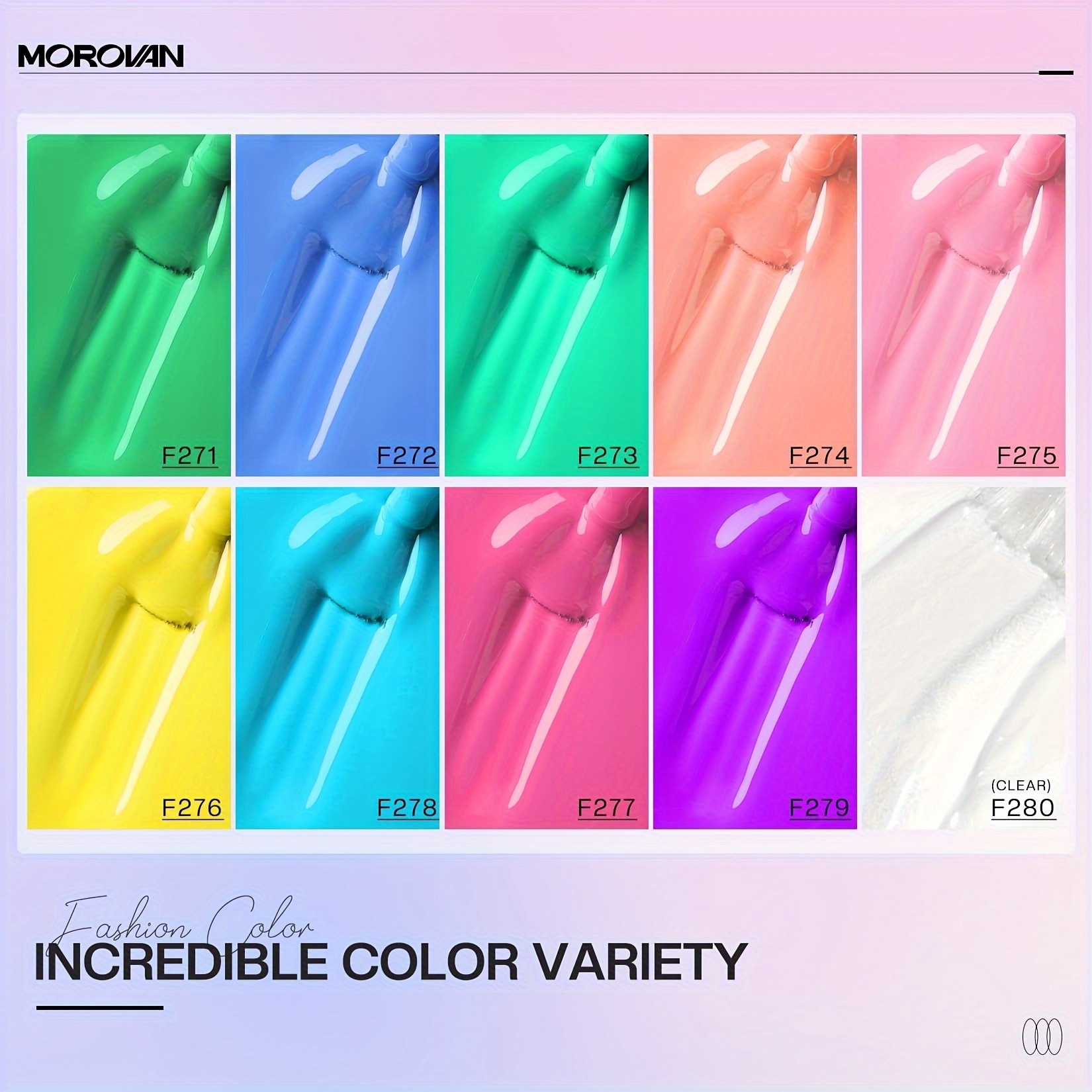 モロバンネイルポリッシュセット：10個のキュードライネイルポリッシュキット光沢のある色付き - 長期にわたって美しく保たれる女性やティーンエイジャーのための完璧なネイルとトゥネイル