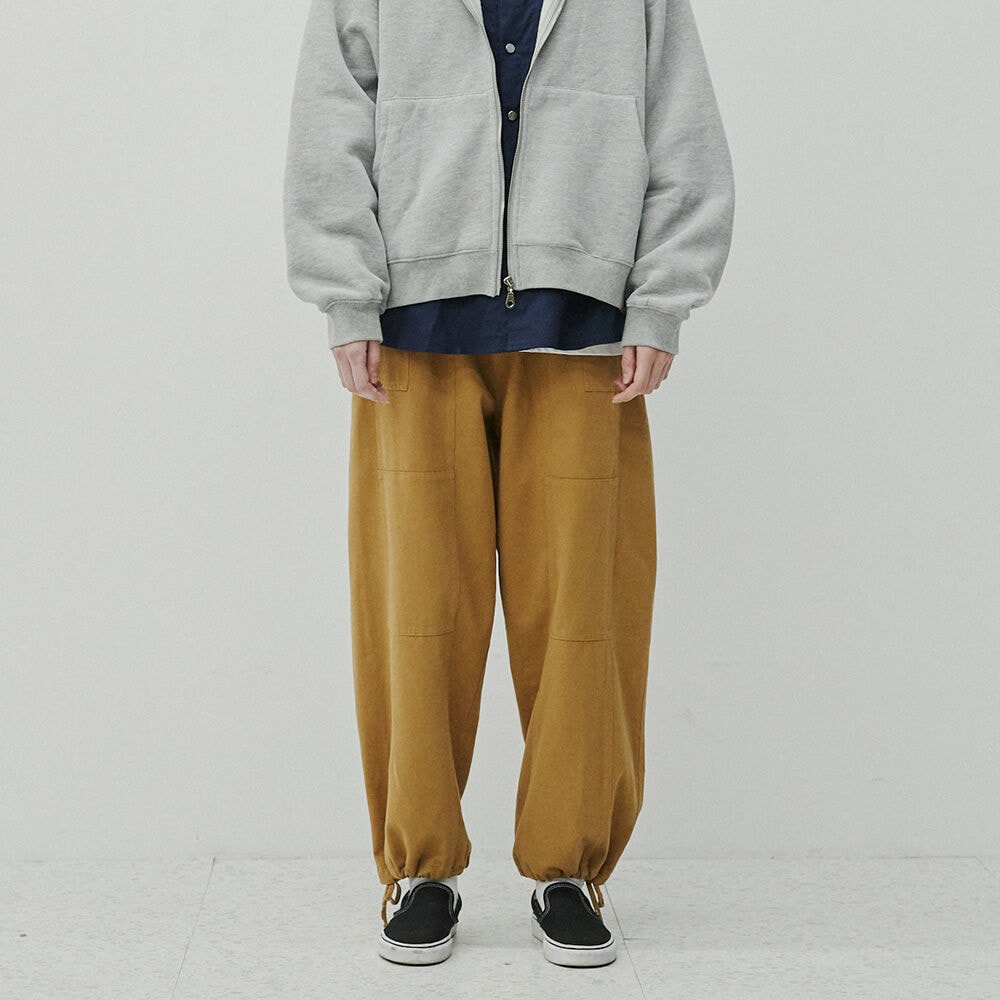 ロングパンツ DOUBLE STITCH BANDING PANTS beige