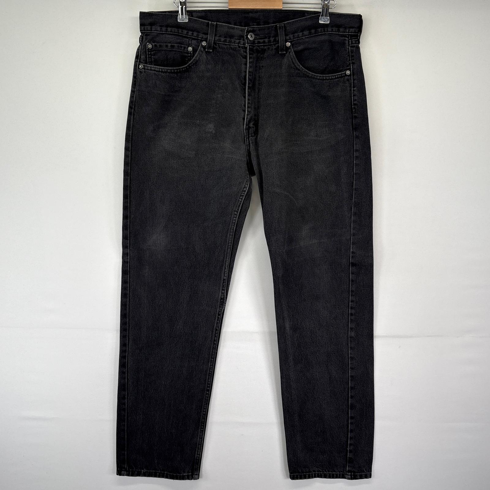 古着 デニムパンツ 505 ストレート ジップ ジーンズ ジーパン 長ズボン 大きいサイズ w38 L34 ブラック メンズ