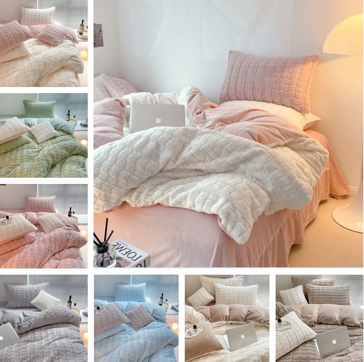 福袋韓国ファッション 布団カバー セット ベッドカバー 掛け布団カバー 敷布団カバー しまむら-布団カバー 寝具のベッド用品サンゴの絨毯のシーツ