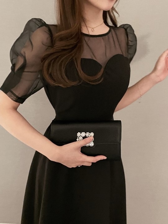 パフシアーウェディング パーティー ロング ワンピース(2color)