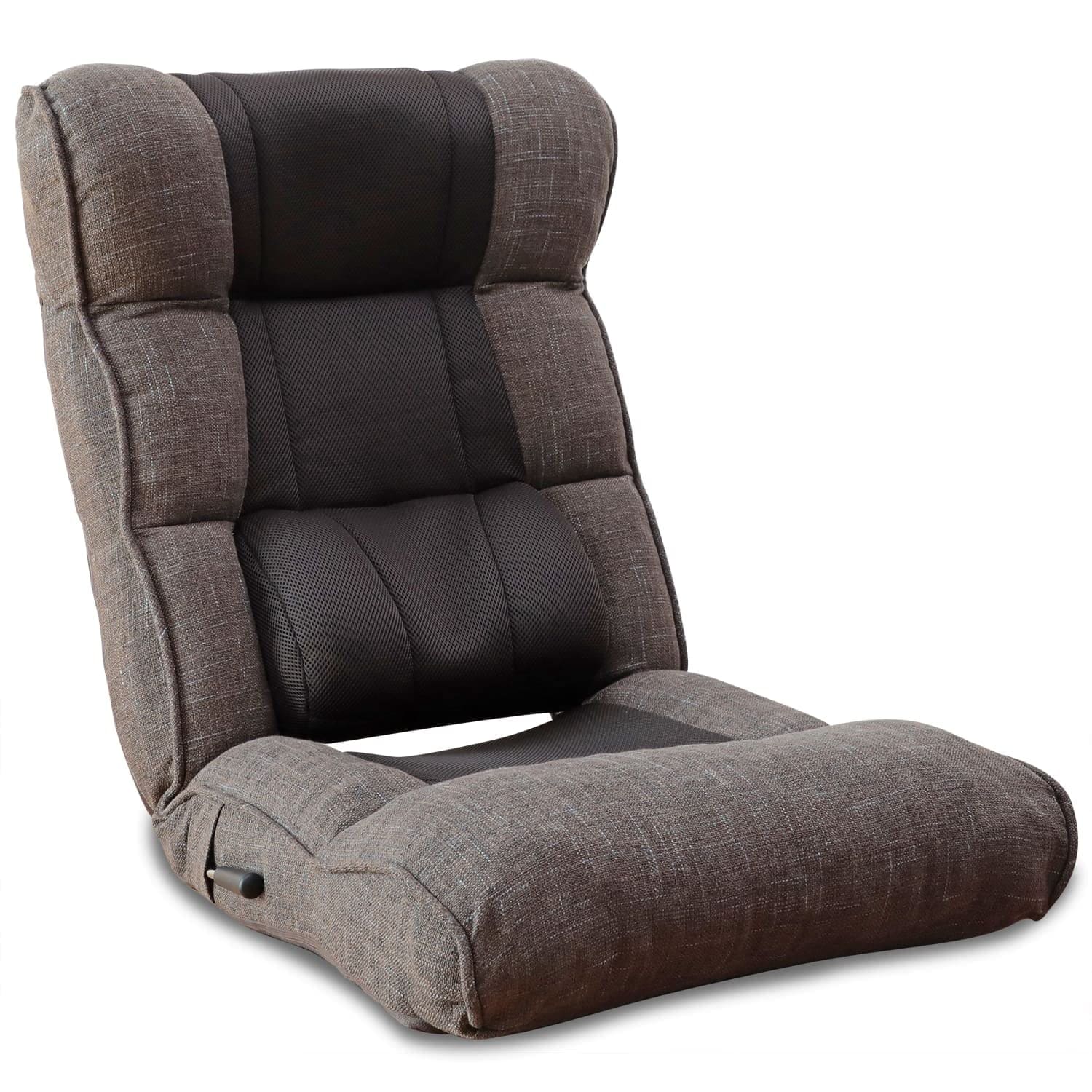 腰の神様がくれた座椅子 ストレスfreeなレバー操作タイプ [頭部14段階/背もたれレバー式14段階/腰14段階/3D立体構造シート] 【4色選択可能】