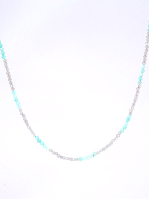 【HARANG】 HR 45N_Aquamarine Labradorite Beads Necklace 正規品