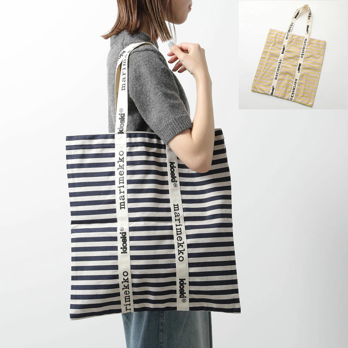 marimekko マリメッコ トートバッグ CARRIER MIDI TASARAITA キャリア ミディ タサライタ 093347 レディース KIOSKI キオスキ ロゴ 鞄 カラー2色
