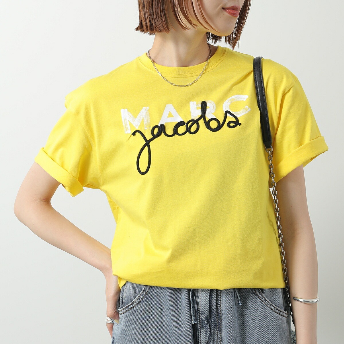 MARC JACOBS KIDS マークジェイコブス キッズ 半袖 Tシャツ W60455 レディース ガールズ コットン ロゴ プリント 刺繍 クルーネック カットソー カラー2色