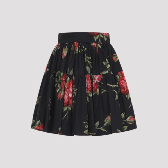 DOLCE & GABBANA Women Mini Skirts F4CB1T HS5UT HN5ZN BOUQUET ROSE F NERO