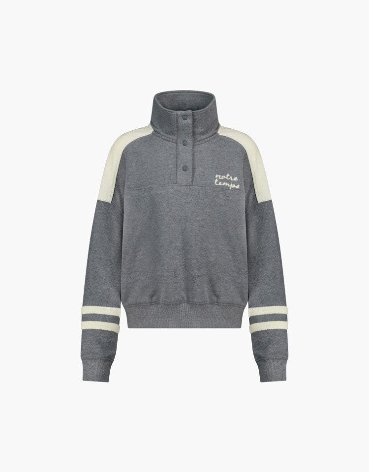 【DEPOUND】 COLOR BLOCK SWEATSHIRT : MELANGE GRAY