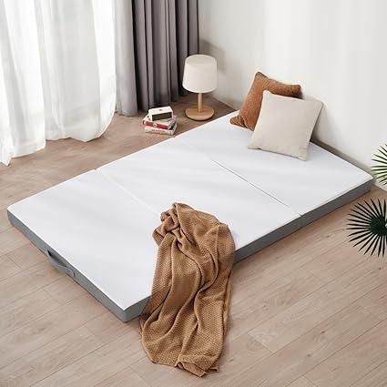 マットレス シングル 3つ折り 折り畳みマットレス 極厚10cm 密度25D 硬さ150N 高反発マットレス ウレタンフォーム 2層構造 洗濯できカバー 竹炭消臭 敷布団 ハンドル付き 97x195x 6,109円