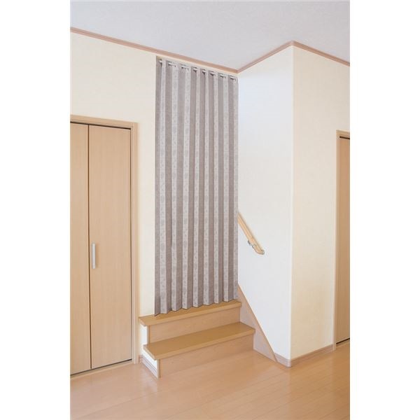 ワイド幅パタパタアコーディオンカーテン Bベージュ200cm丈 突っ張り棒付 5,348円