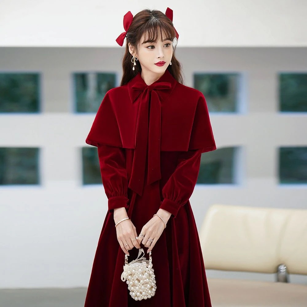 ウェア 2025 婚約ドレス女性スモールホストドレスミッドロングスタイル