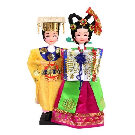 2人1号王対 伝統人形 縫いくるみ 韓国民芸品 韓国伝統工芸品