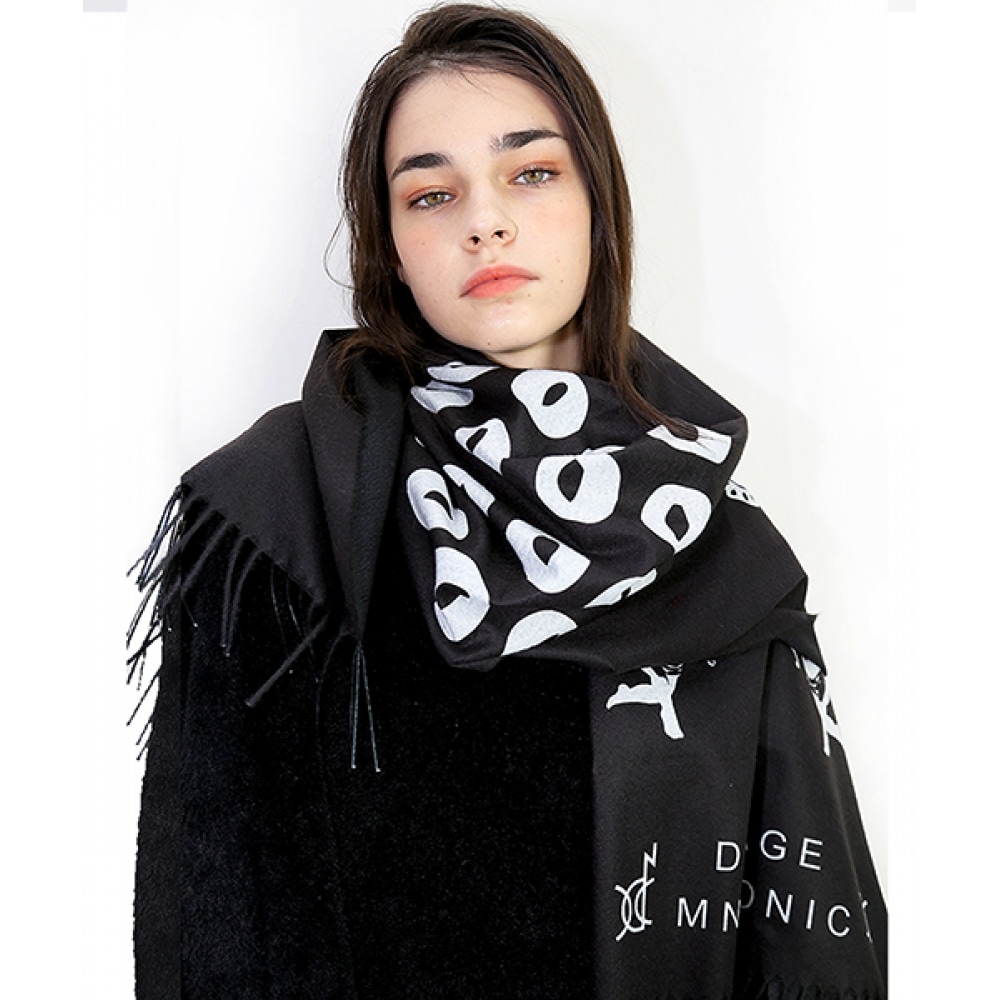 DAMAGE MNEMONIC ドローイングブラックマフラー_Drawing Black Muffler