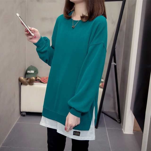 【2025新作入荷】トップス カットソー トレーナー 袖あり 長袖 ロング丈 チュニック ラウンドネック 襟なし かわいい 大人可愛い きれいめ シンプル カジュアル 大人 おしゃれ お洒落 大人女子