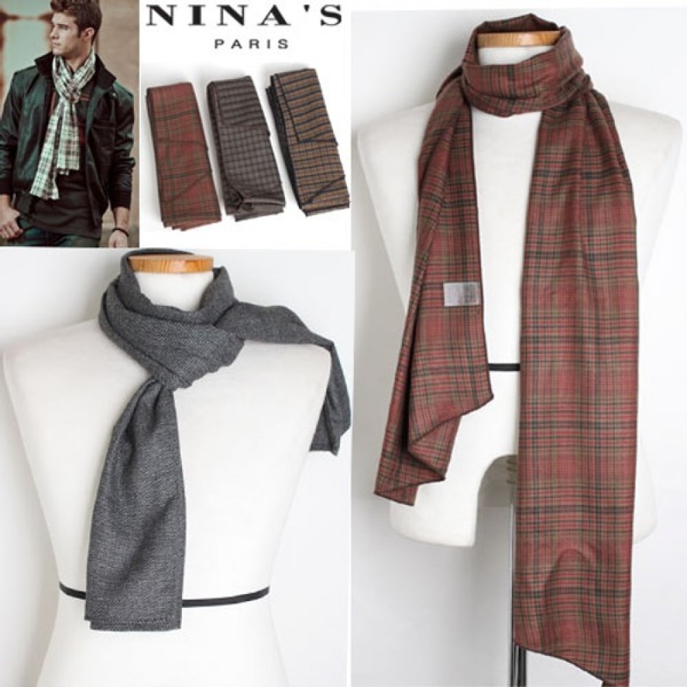 (Ninas Paris) クラッシュカード_チェックグールウィンタージェントルマンマフラー (2SS191)