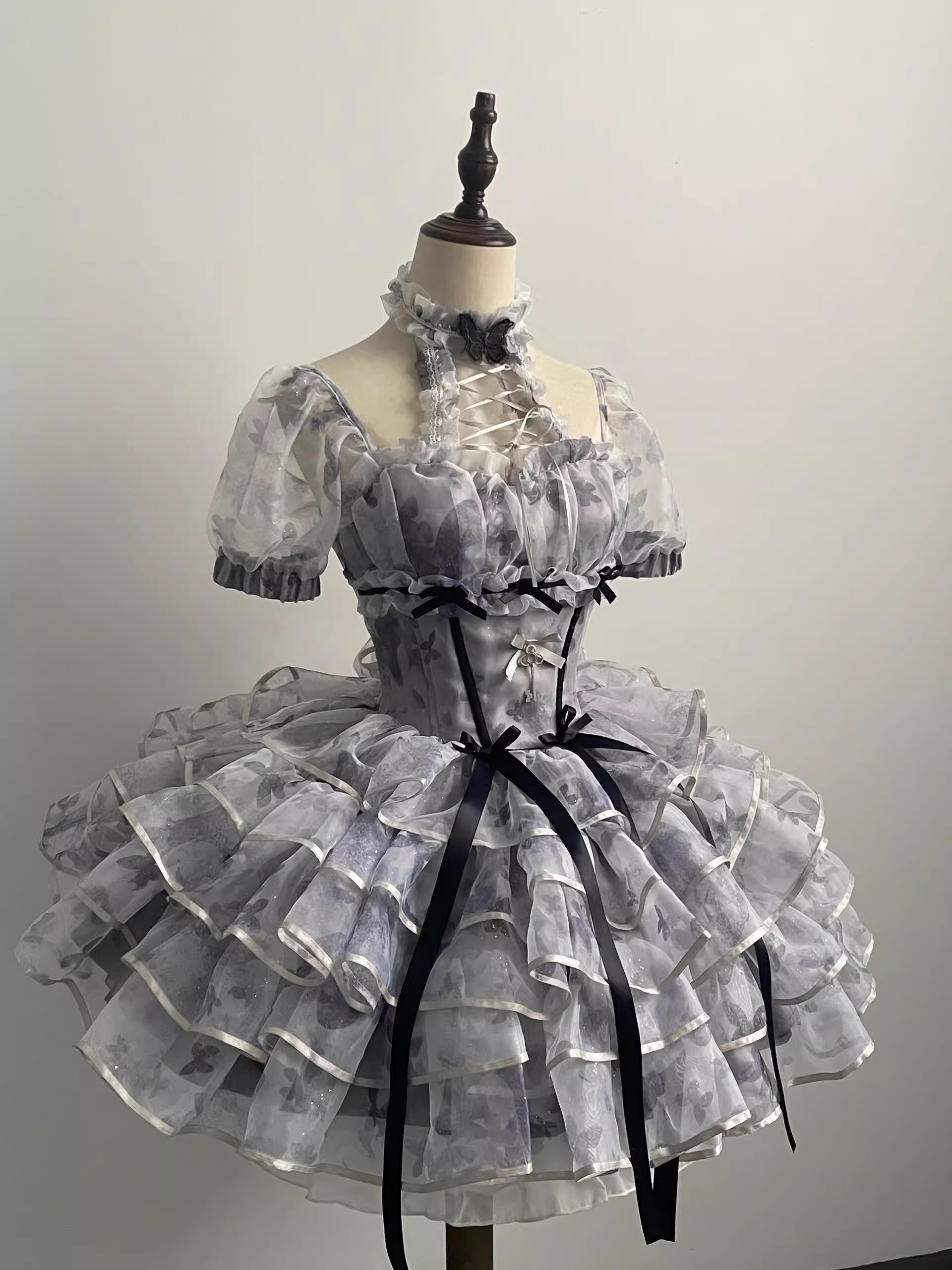 コスプレドレスロリータスカートワンピースグレーロリータサマーバレエドレスロリータプリンセスドレス