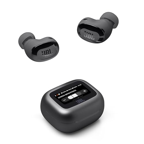 JBL LIVE BUDS 3 スマートタッチディスプレイ搭載 ワイヤレスイヤホン 小型 軽量 LDAC ハイレゾワイヤレス対応 ノイズキャンセリング 10mmダイナミックドライバー (ブラック)