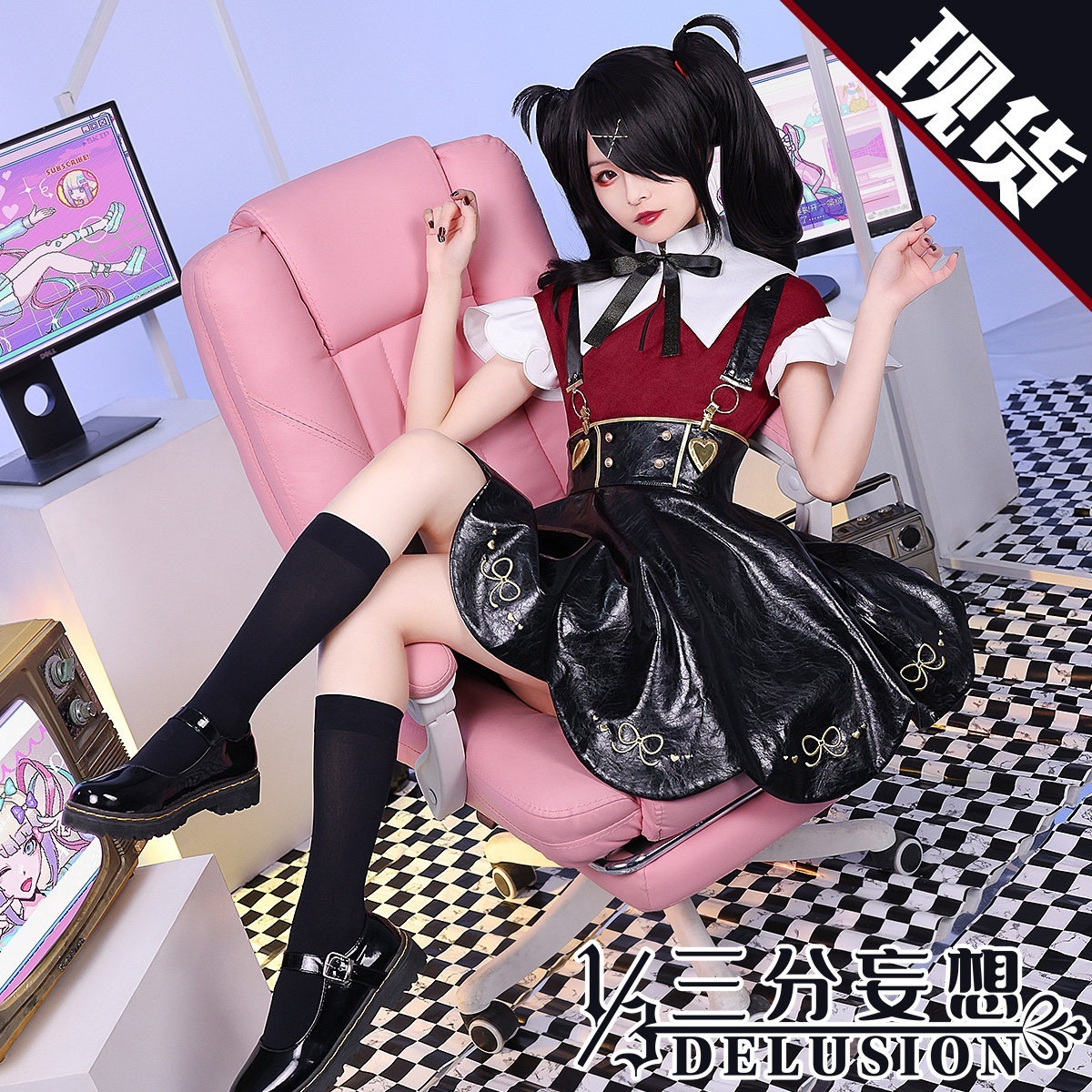 【2026 新作】三分妄想 1/3 DELUSION 配信者少女 重度依存 コスプレ衣装 糖糖 ワンピース コスプレ レディース セット 服装_223