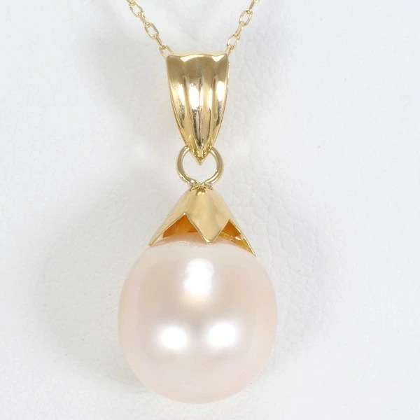 K18 18金 YG イエローゴールド ネックレス パール(真珠) 約40cm ジュエリー 中古