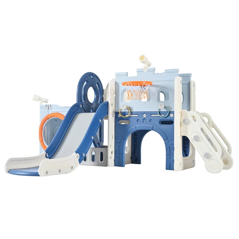 【国内発送／保証つき】【大型遊具 海賊船滑り台 ゴール遊び 輪投げ 室内遊具 すべりだい 屋内 収納スペース 子供 キッズ 男の子 女の子 誕生日 プレゼント こどもの日プレゼント 秘密基地　ブルー1