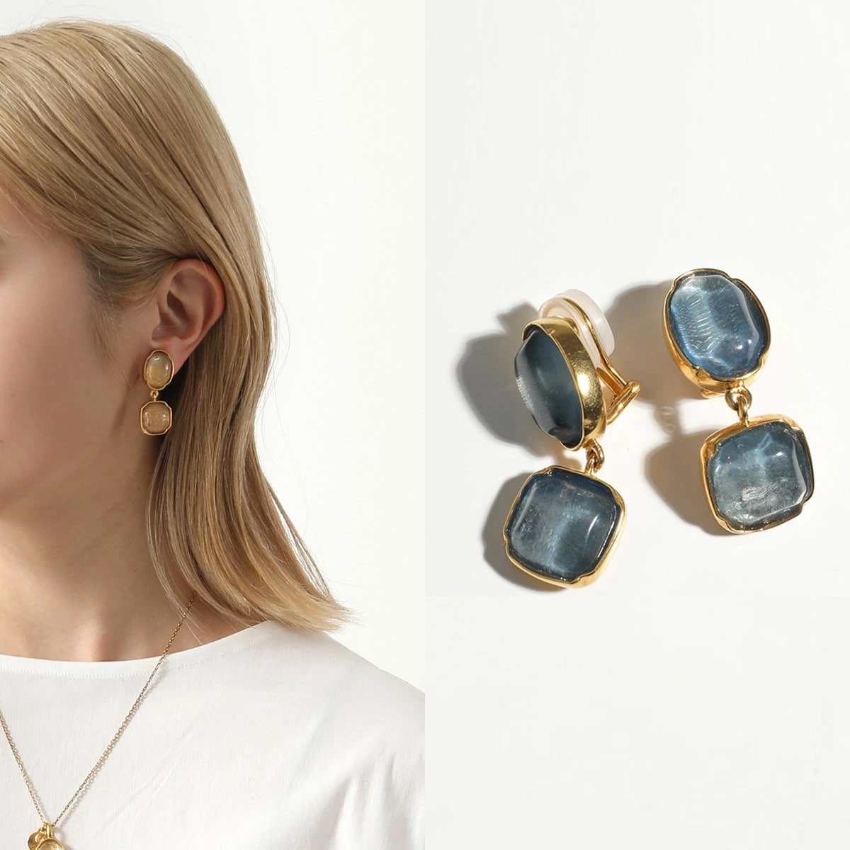 GOOSSENS PARIS グーセンスパリ イヤリング Cabochonstwo pendants earrings GOOP17EA01 レディース クリスタル イヤークリップ アクセサリー カラ 26,749円