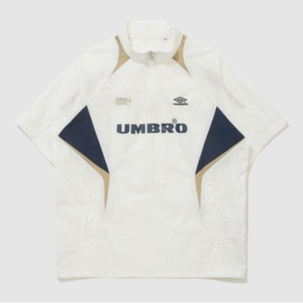 ジャケット JQS UQ223CWT52-WHT BLOKE 半袖スタンドネックアノラック / WHITE