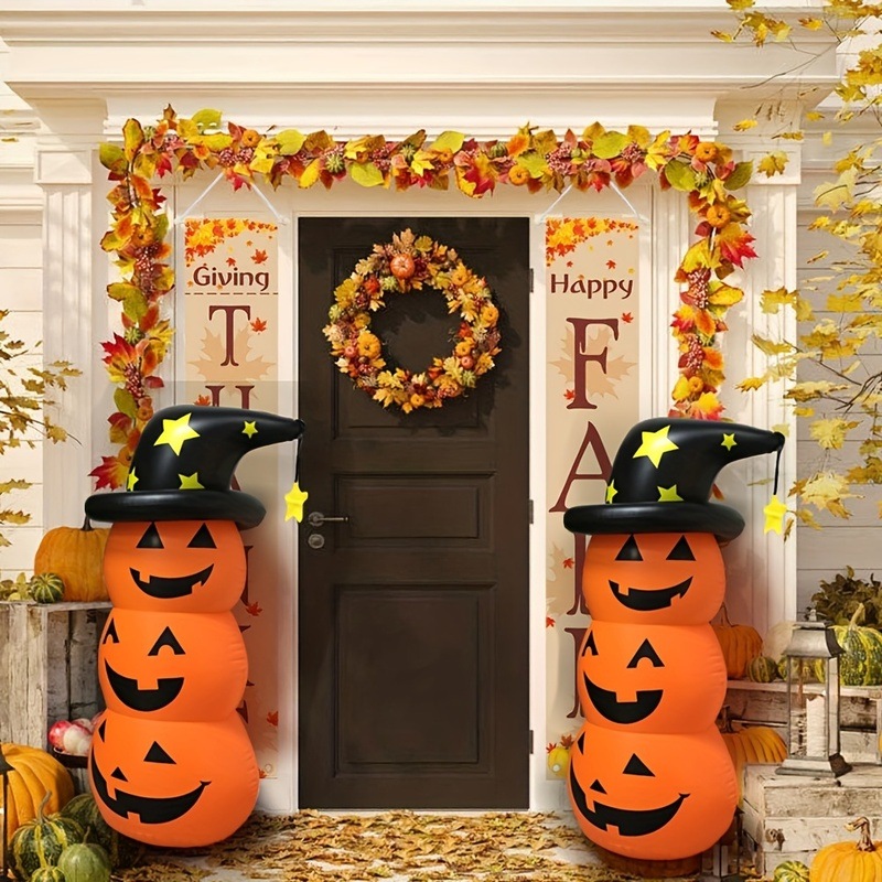 オブジェ カボチャ 3段 ジャックオーランタン 2個セット ハロウィン おしゃれ かわいい インテリア 置物 ハロウィーン イベント 装飾 4-7