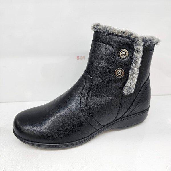 女性 楽な軽量カジュアルコンフォートファー ノンスリップ アンクルブーツ YACWBS614_JK