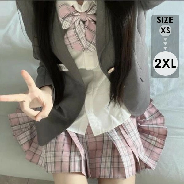 コストパフォーマンス5点セット 入学式 卒業式スーツ 長袖 中学生 高校生 制服 学生制服 女子高生 中高生 女の子 ジュニア チェック柄 レディース お受験 発表会 入学 通学 大きいサイズ フォー