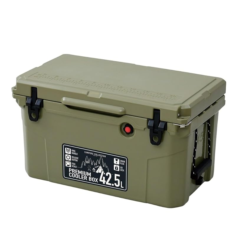 即納：[キャンパーズコレクション 山善] クーラーボックス ハード 大型 42.5L キャンプ アウトドア 長時間保冷 保温 断熱 保冷 ボトルオープナー標準装備 スケール アウトドア キャンプ 釣り