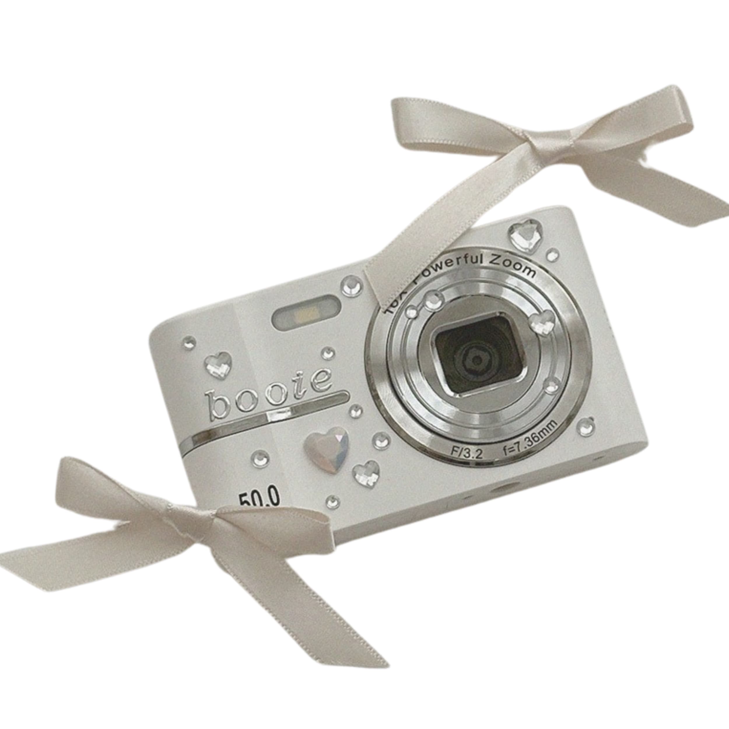 Y2Kレトロカメラ＋ビーズストラップ付き／ビデオカメラモード搭載デジカメ（＋SDカード付）デジタルカメラ カメラ エモい 韓国トレンド 韓国ファッション