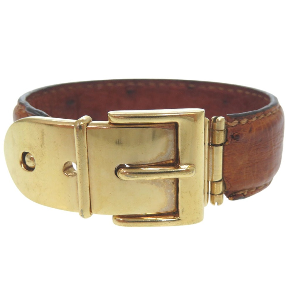 ベルトモチーフ バングル バングル オーストリッチ/オーストリッチ ブラウン 0545【中古】 レディース 10,500円