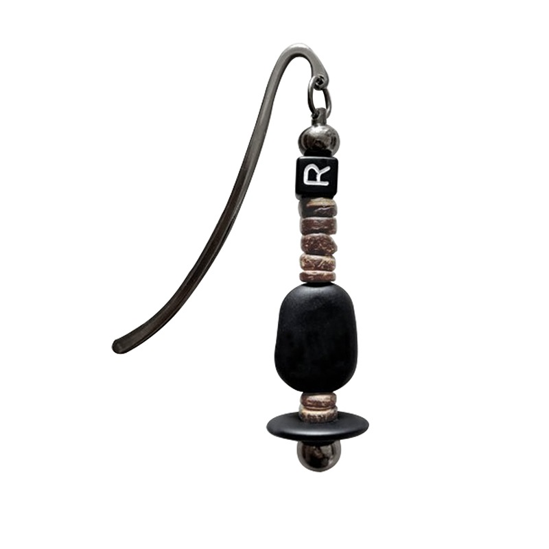 nature beads bookmark dark brown