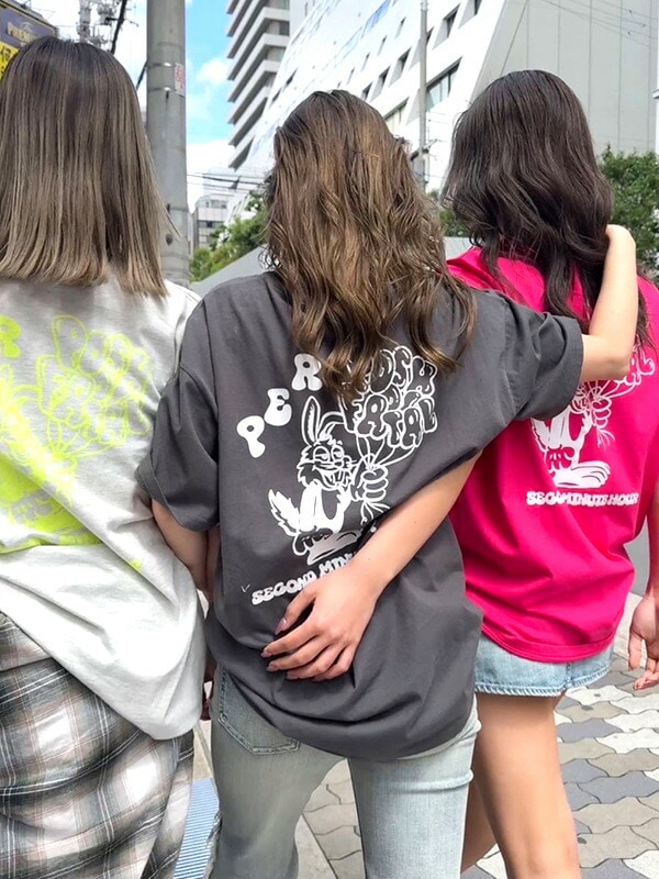 GYDA BALLOON BUNNY BIG Tシャツ ジェイダ Tシャツ 半袖 ロゴ ドロップショルダー クルーネック 丸首 海 夏 フェス イベント BUNNY HONEYBUNNY 人気 バニー