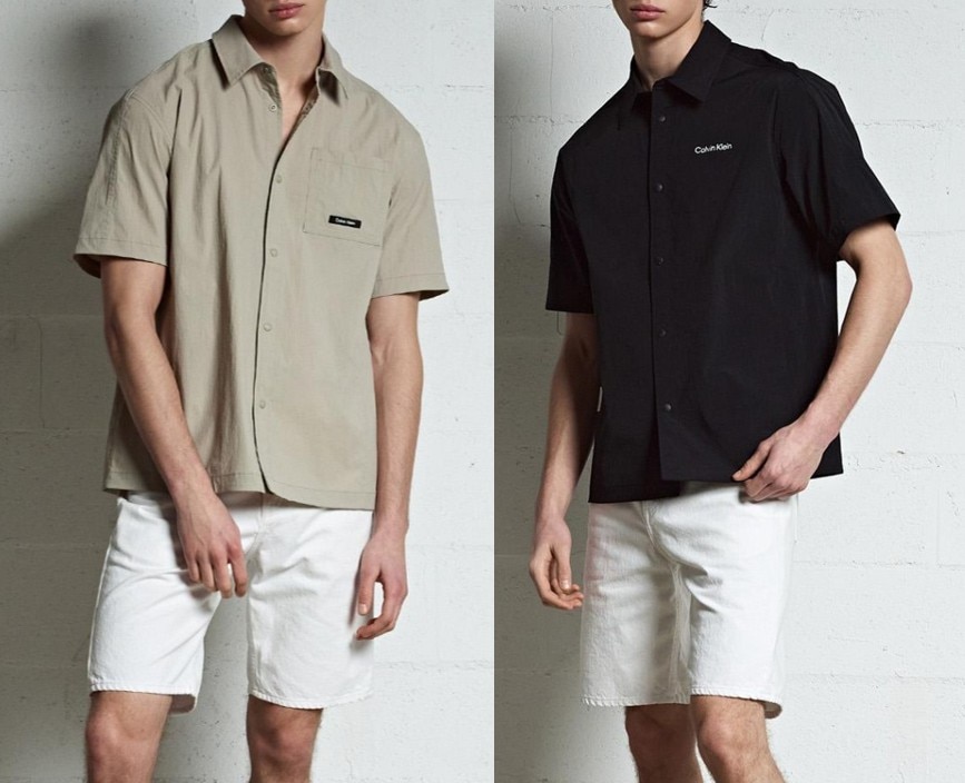 Mens Woven Short-Sleeved Shirts Jacket