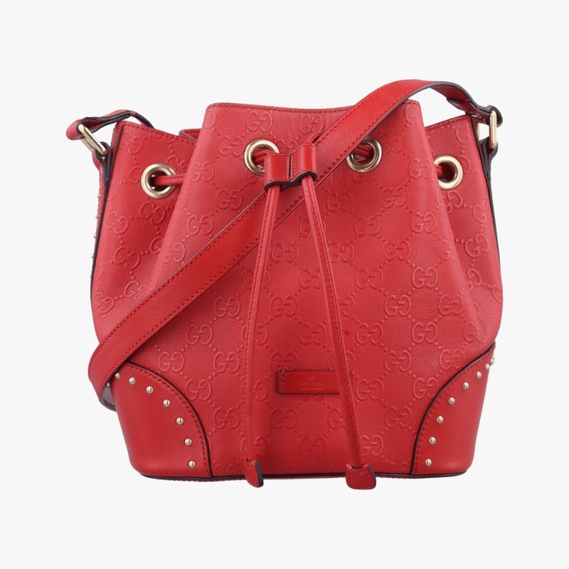 ブライトディアマンテ バケットレッドレザー354229I017549452中古 32,500円