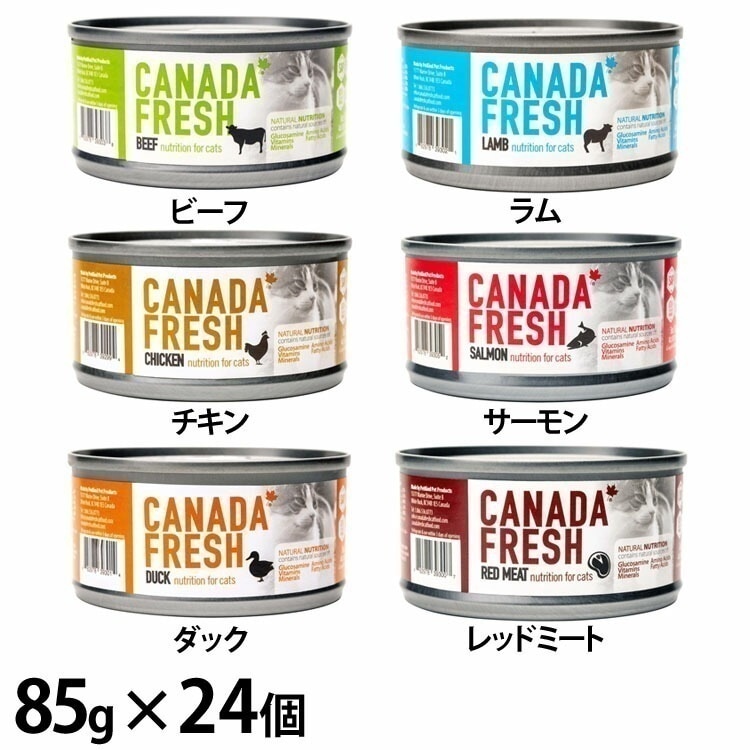 【人気商品】【ケース】キャットフード 猫 フード カナダフレッシュ 猫用缶詰 85g ペットカインド (B)