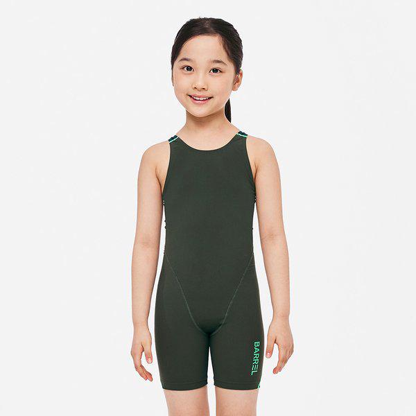 [] 女の子 WA サポーティブ Xバック 3分丈半身水着 カーキ (B5SKSWH305KAK)