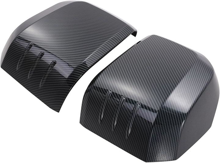 トヨタ 用 サイドミラー ドアミラー カバー 左右セット エアロフィン 付き ハイエース HIACE 200系 6型 専用 飛び石 傷 割れ 防止 保護 プロテクター(カーボン柄)