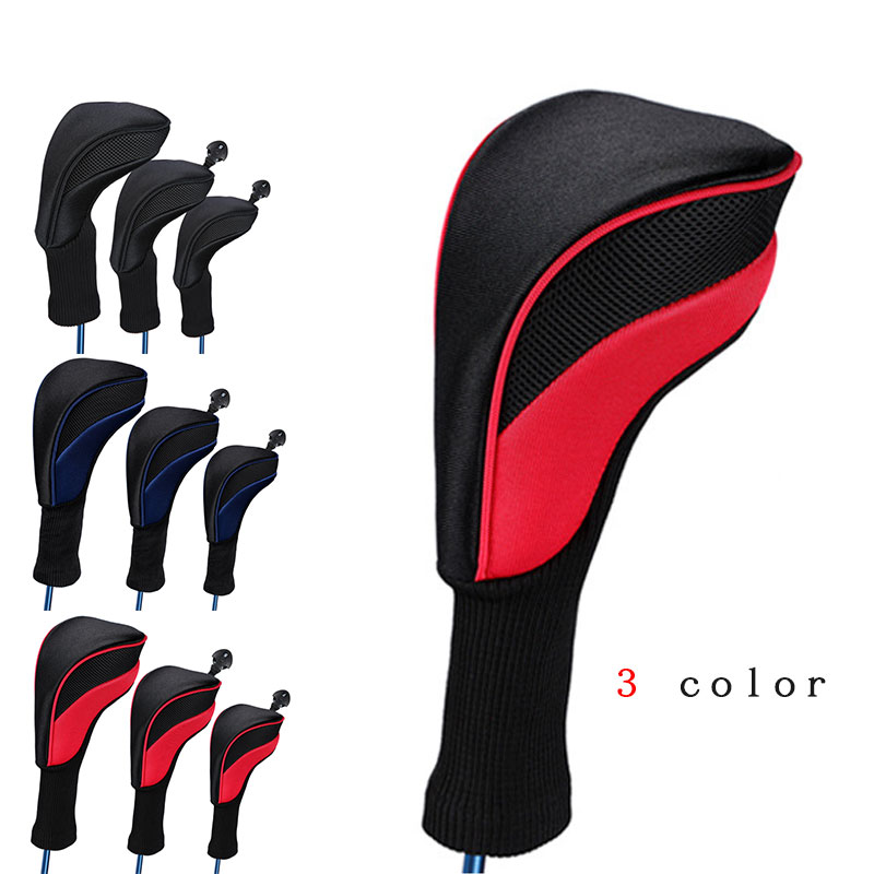ゴルフヘッドカバー ゴルフ ウッドドライバー 換可能な番号タグ付き 3個セットスポーツ アウトドア