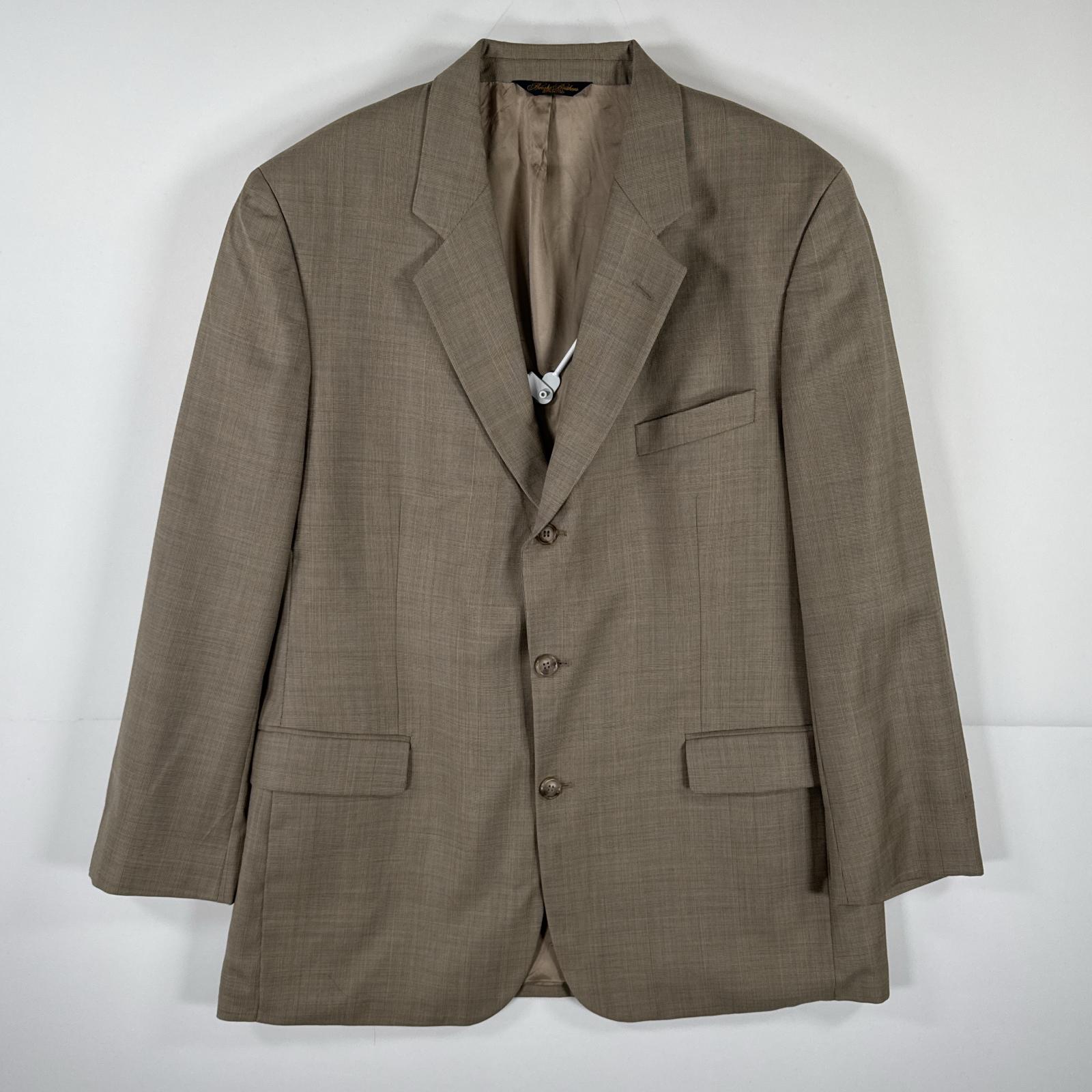 古着 テーラードジャケット ブレザー ウール スーツ 43R ベージュ チェック メンズ